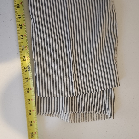 MaxMara Stripe Seersucker Ankle Cropped Pants Trousers Nautical Size 12 42 - Picture 10 of 10